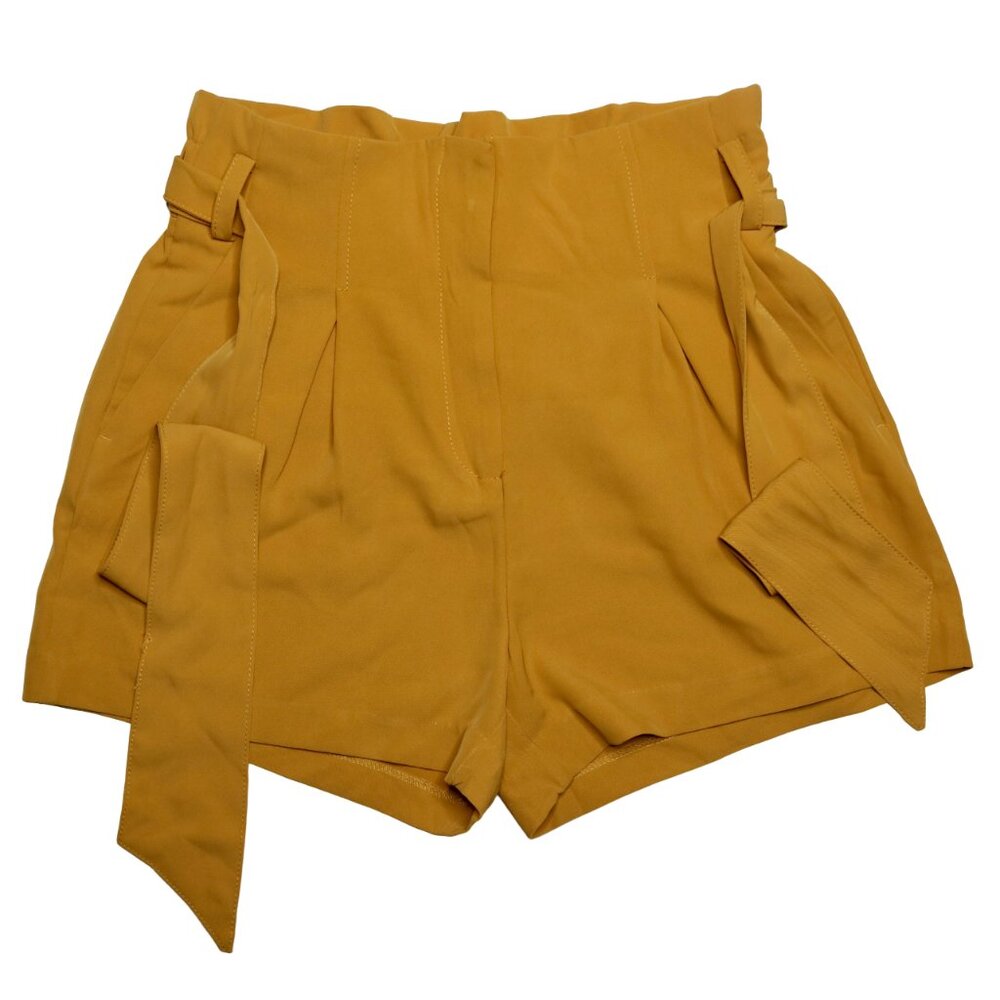 Dynamite Women's Paper Bag Short in Mustard Yellow, size Small